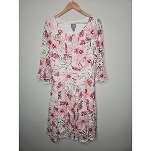Rabbit Rabbit Rabbit Dress 18 Pink White Crochet Floral Boho CottageCore Coastal